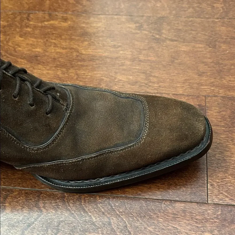 Mezlan Men's Ambrose Brown Suede Lace-Up Oxfords with a Tapered Toe, Size 9.5